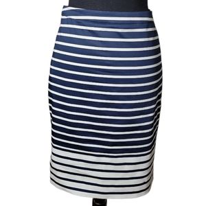 J. Crew blue white stripe pencil skirt size 4